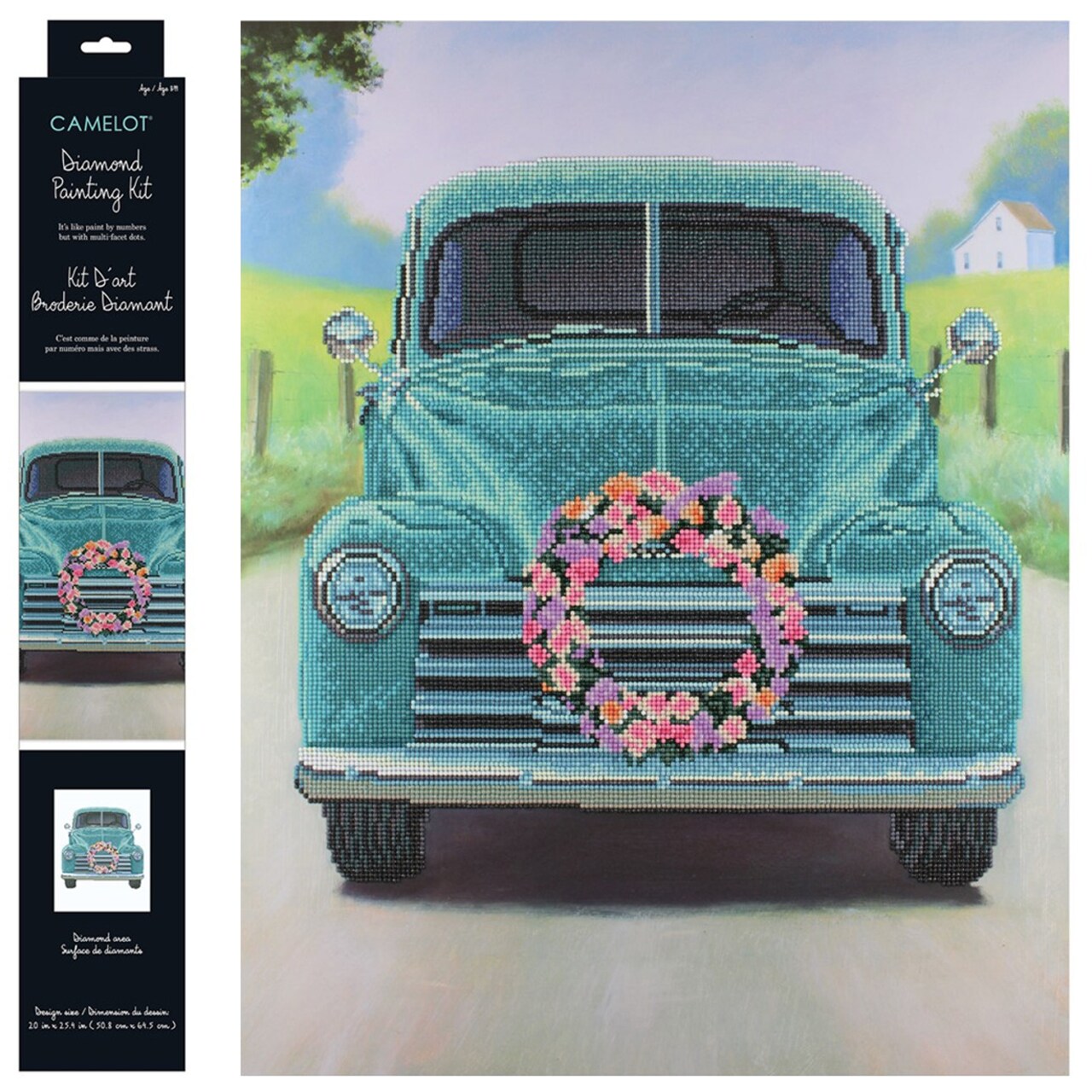 Diamond Dotz Beautiful Country Truck Diamond Painting Kits for Adults - Diamond Art Kits a Relaxing Creative Craft Kit with Dotz Gems 16x20